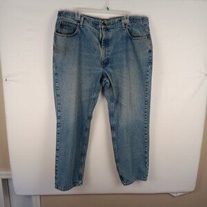 LL Bean Jeans Denim Classic Fit Straight Leg 42x30 Faded Denim